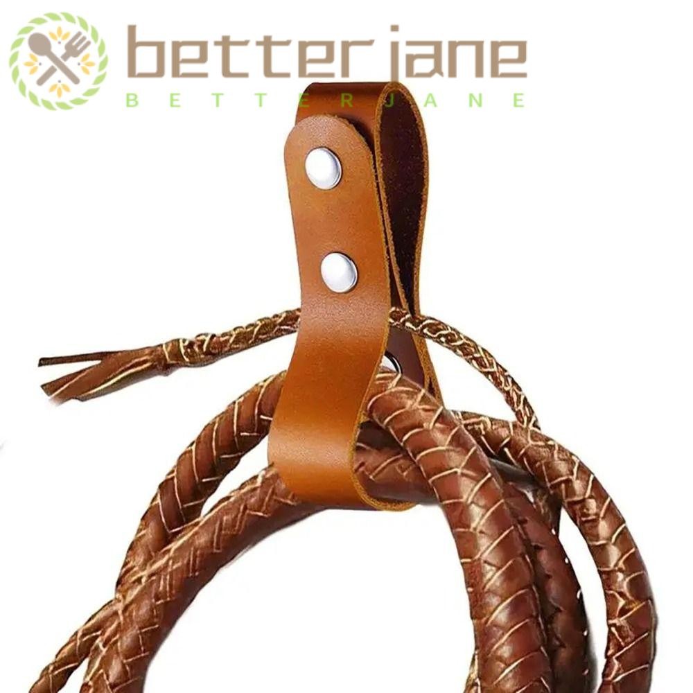 4-Piece Leather Whip Holster Set - Handmade Brown Belt Holder