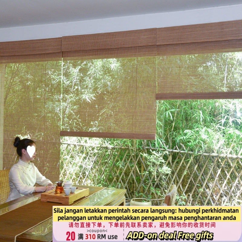 Get Blind Bamboo Rolling Door Sun Shade Window Balcony