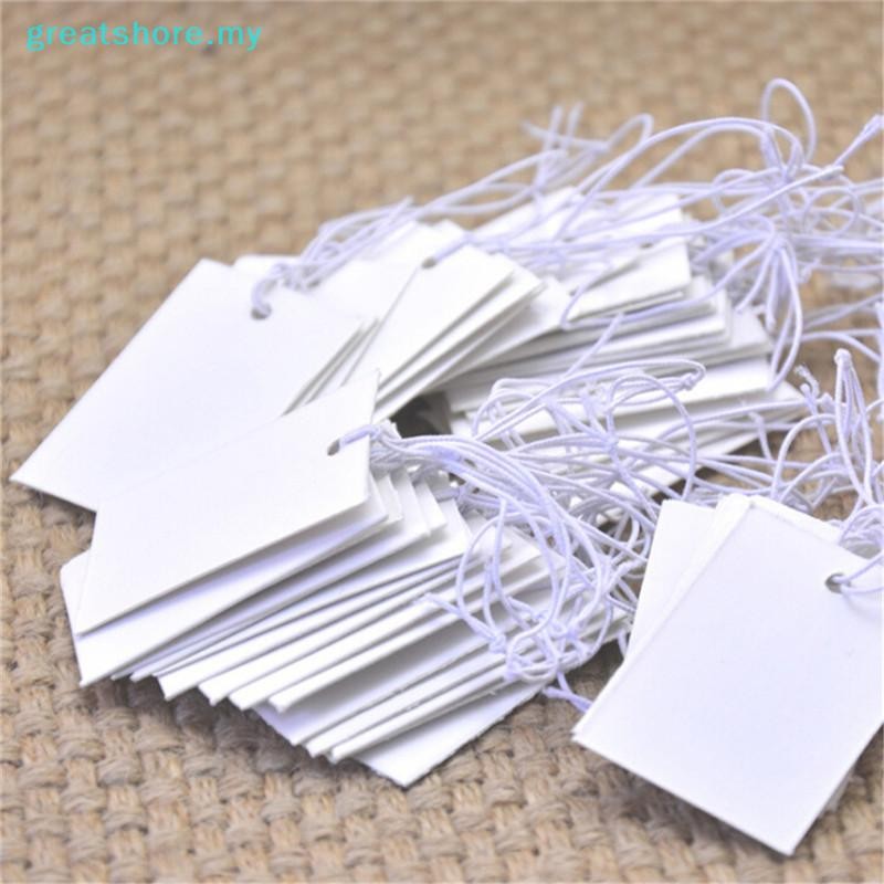 greatshore 100Pcs White Paper Jewelry Clothes Label Price Tags With ...