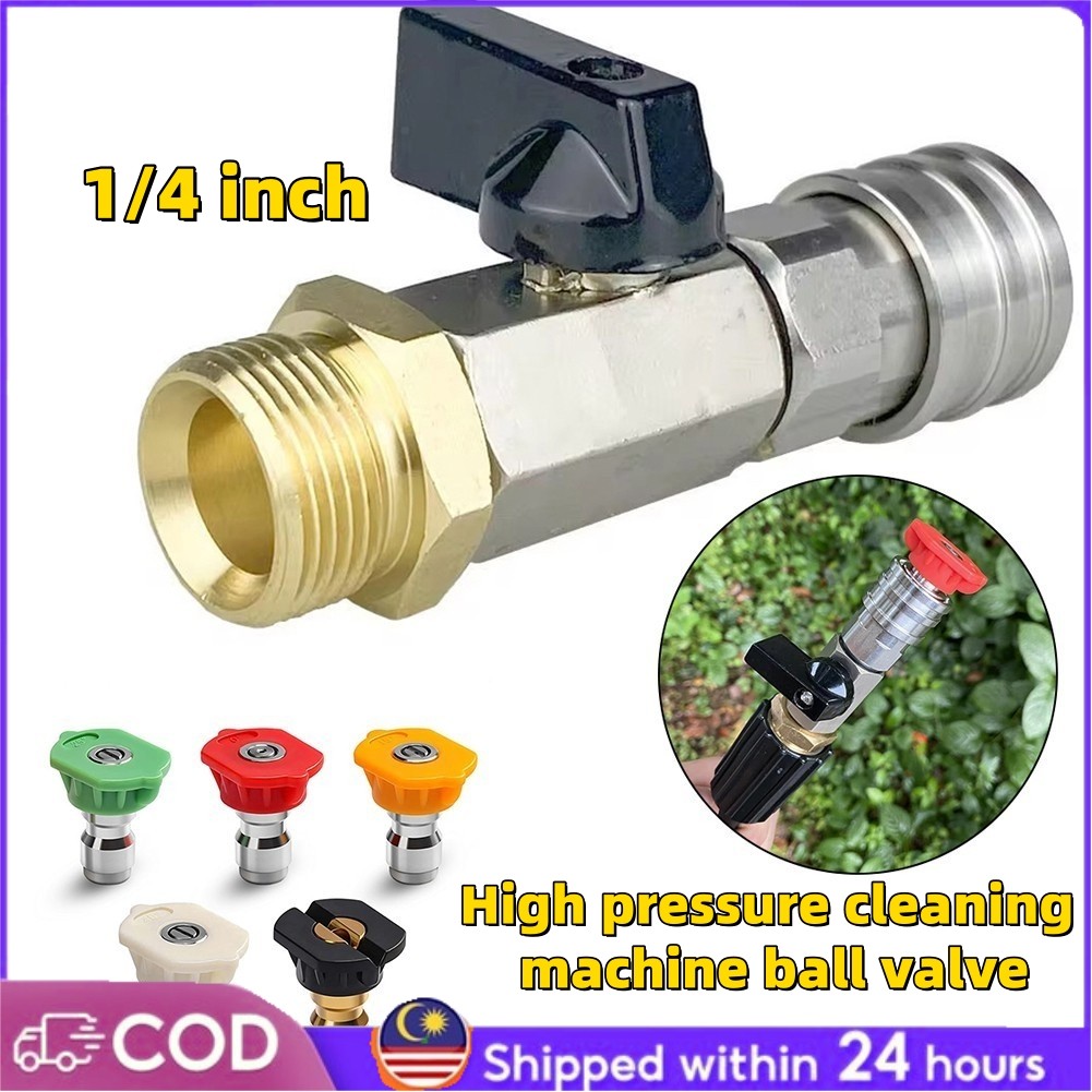 【Ready Stock】1/4 inch Quick Connector High Pressure Washer Ball Valve ...