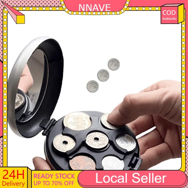 Mini Coin Dispenser Storage with Mirror Durable Aluminum Plastic Coin ...
