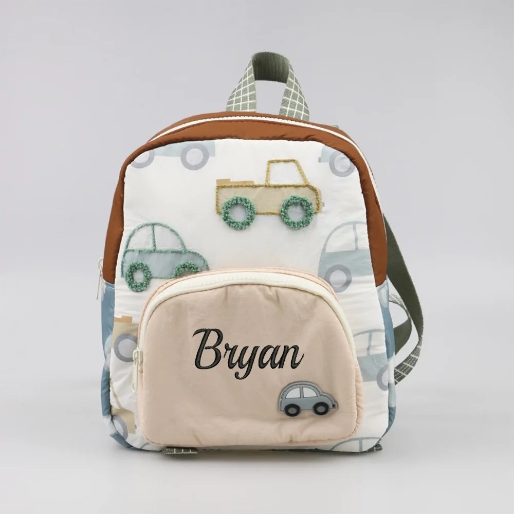 Car Embroidery Children's Backpack Personalized Name Backpacks Walking ...