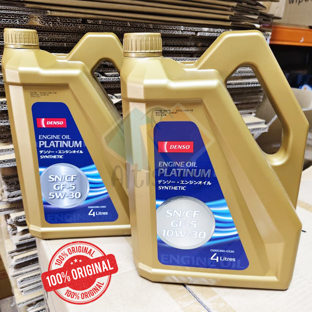 ORIGINAL DENSO ENGINE OIL 4 LITRES PLATINUM SN/CF GF-5 5W-30 @ SN/CF GF ...