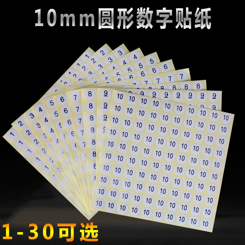 New Style Round Number Sticker Logo Number Label Sticker Self-adhesive ...