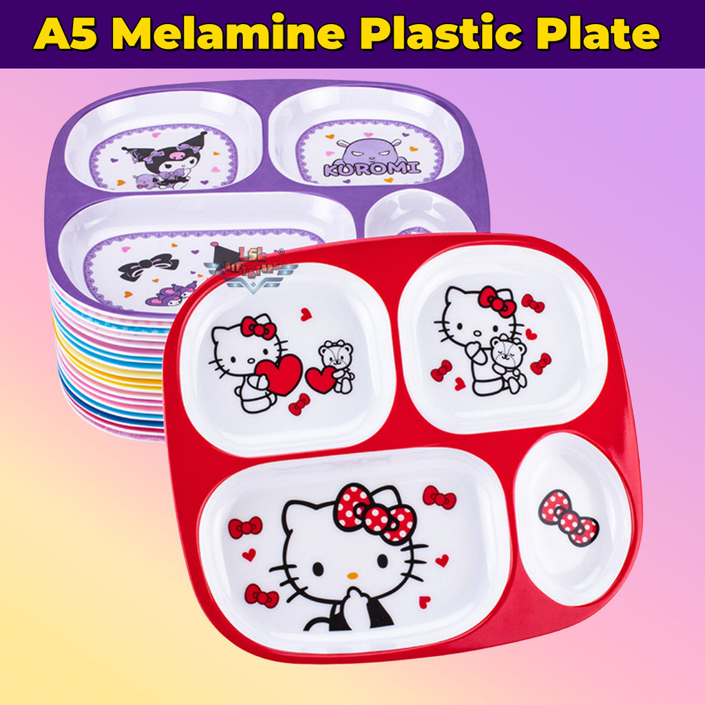 [H-339] LSL GIFTS Melamine Plastic Plate Assorted Cartoon Hello Kitty ...