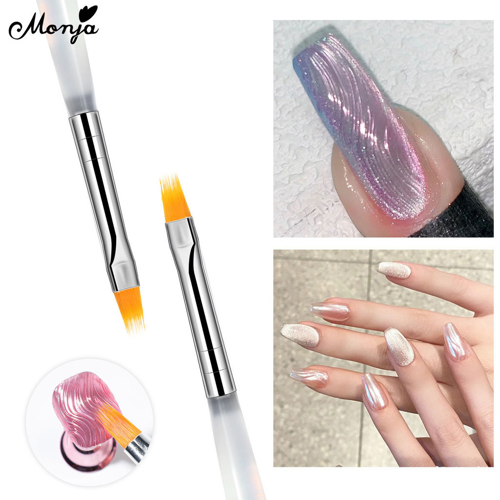 Monja Nail Art Brush Clear Aurora Handle Gradient Brush For UV Gel ...