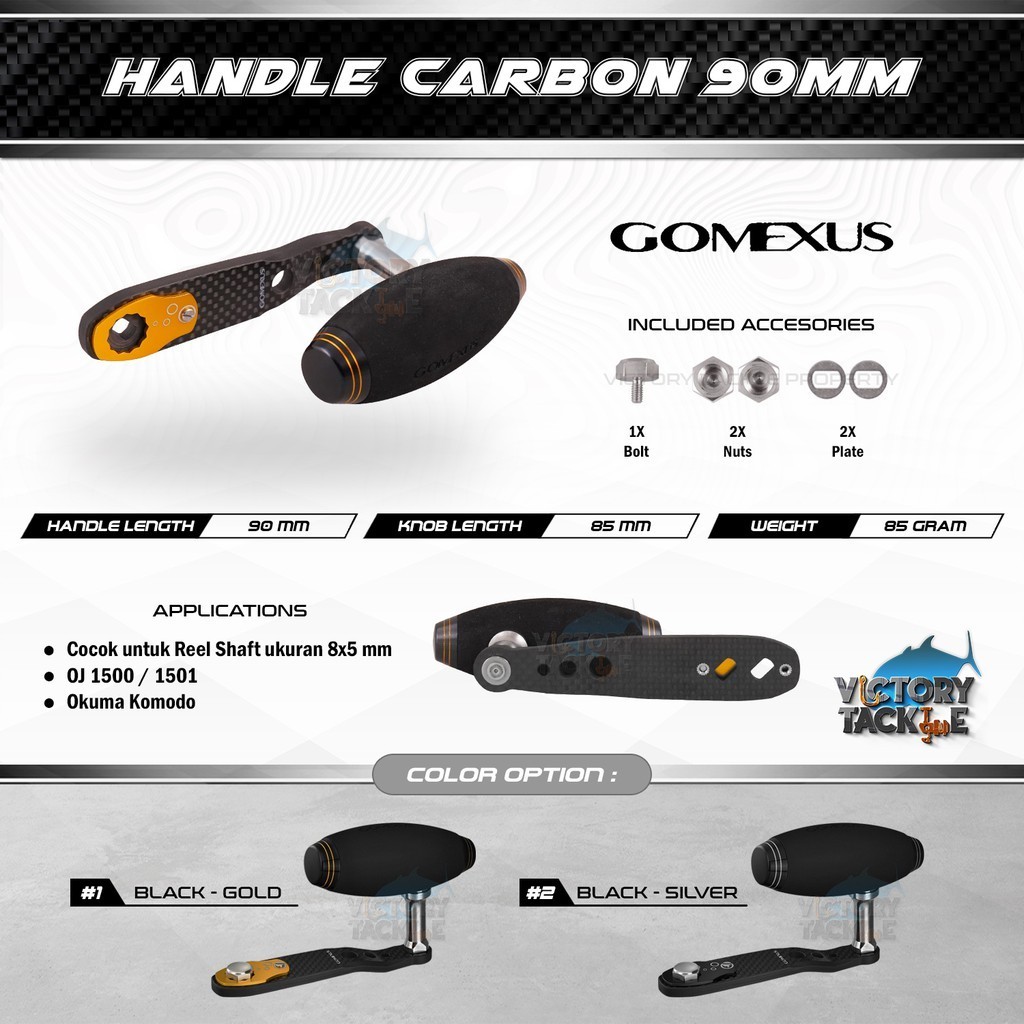 Bouton Gomexus F21BK composite carbone noir 21 mm Shimano A, Daiwa S (1717