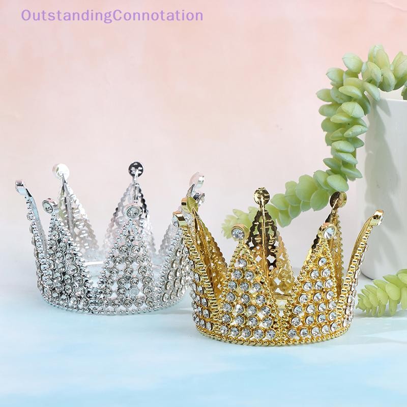 Crystal Tiara Cake Topper - 2.95 Inch Diameter, Kids Hair Ornament For Birthday, Baby Shower, Wedding