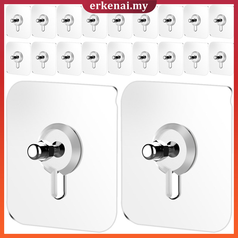 20 Pcs Nonmarking Screw Stickers Nailfree Wall Hangers Hooks Patches