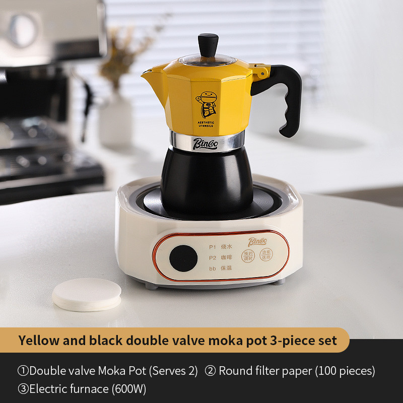 Bincoo Moka Double Valve Espresso Coffee Pot Italian Small