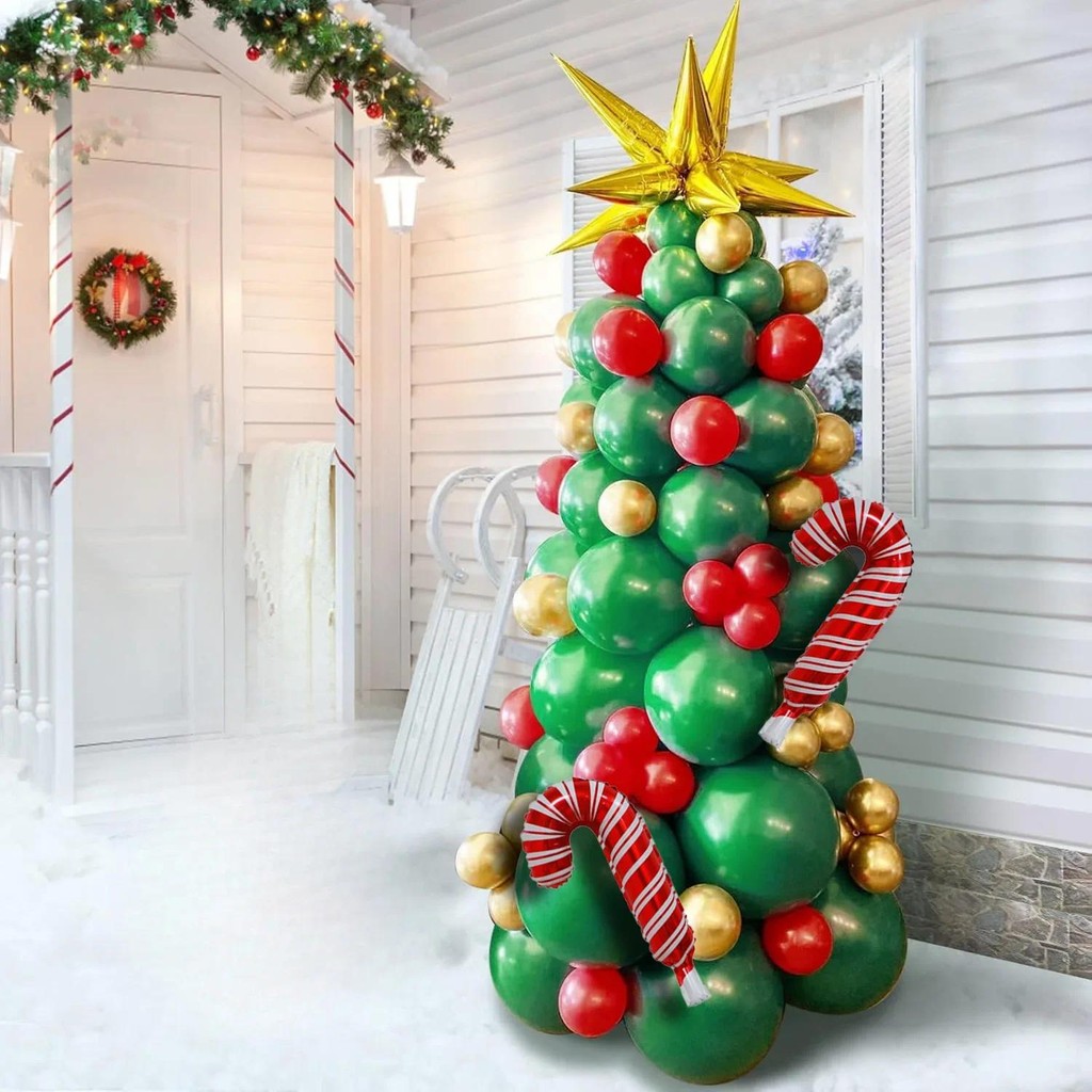 99-piece Christmas Tree Balloon Set, Suitable for Decorating Indoor and ...