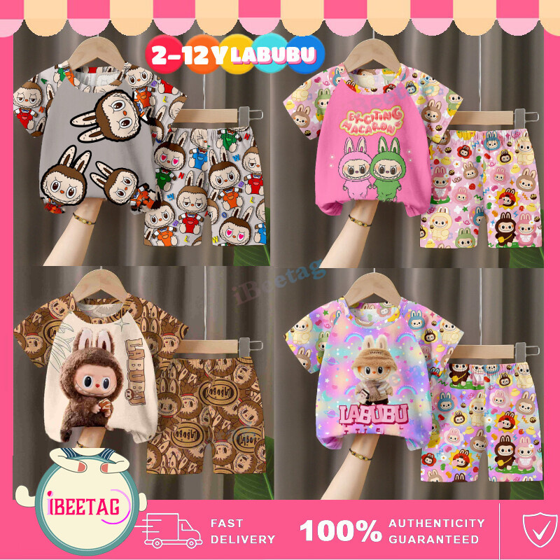 The Monsters's LABUBU 2PCS T-shirt+Short Set Girl and Boys Pajamas ...