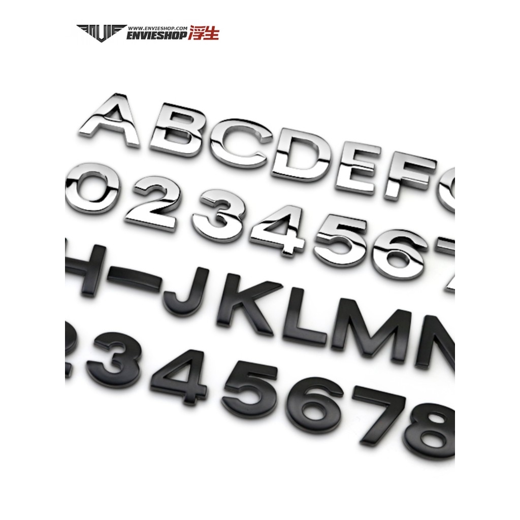 Car English Letter Metal Car Logo Trunk Sticker Number Logo Car Tail ...