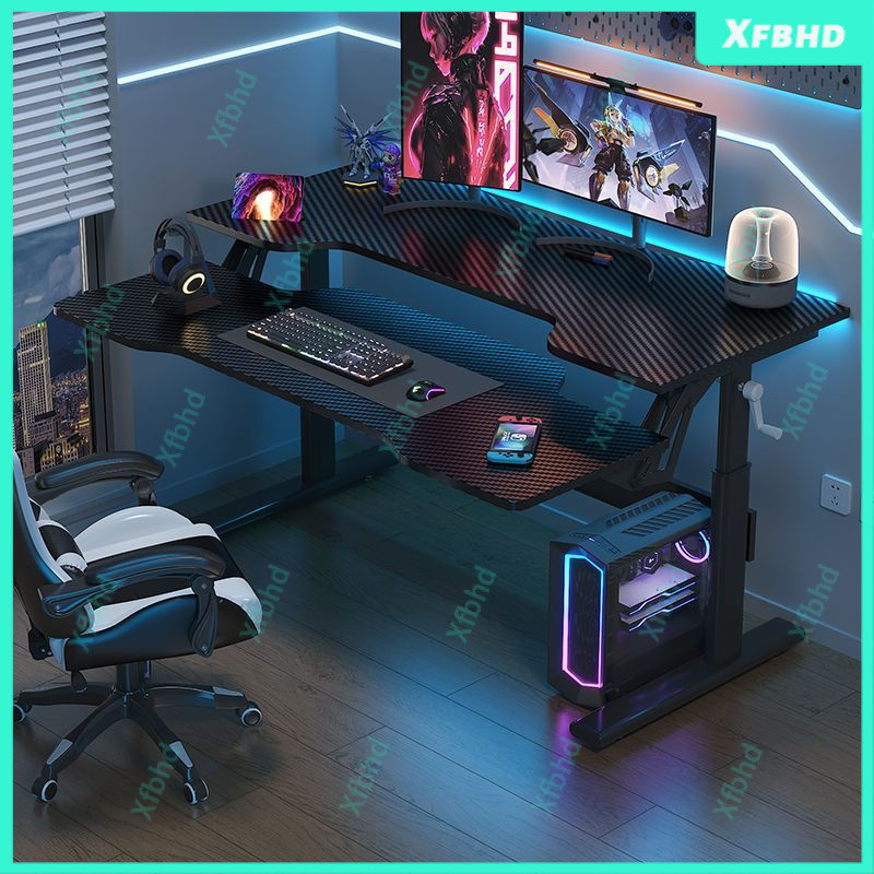 Solid Wood Computer Desk Desktop Household Lifting Simple Desk Bedroom ...