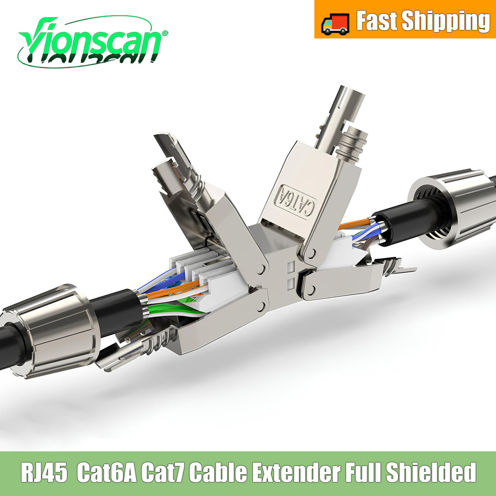 Vionscan Cat6A Cat7 Cable Extender Junction Adapter Connection Box RJ45 ...
