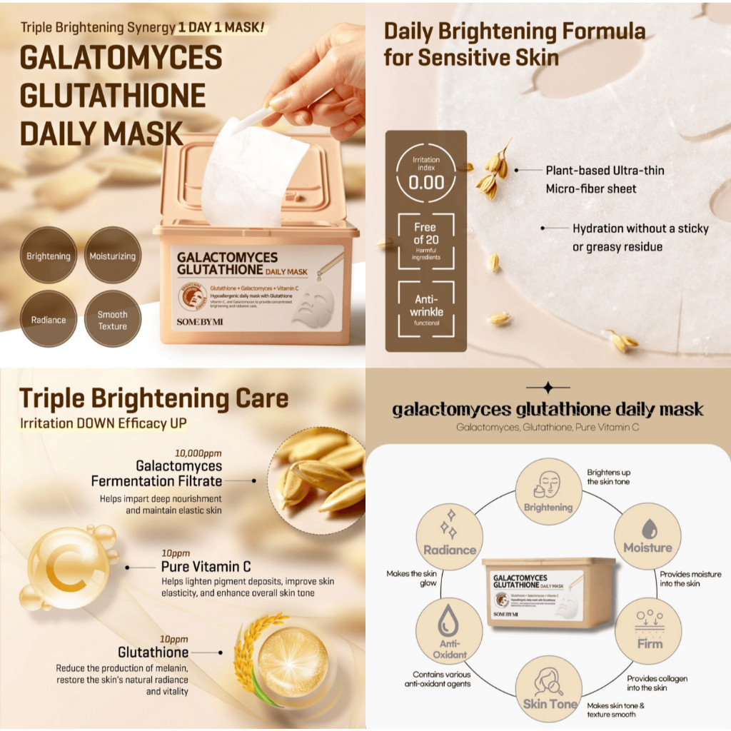 some by mi galactomyces glutathione daily mask ingredients Olive young oracle care main image 0