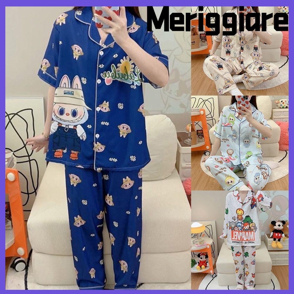 MERIGGIARE Women Pajamas, Cartoon Cotton Pajamas, Comfortable Full ...