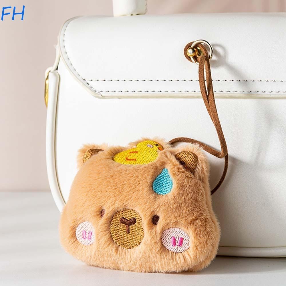 FENGHA Capybara Key Ring, Heart Beeping Capybara Plush Keychain, Car ...