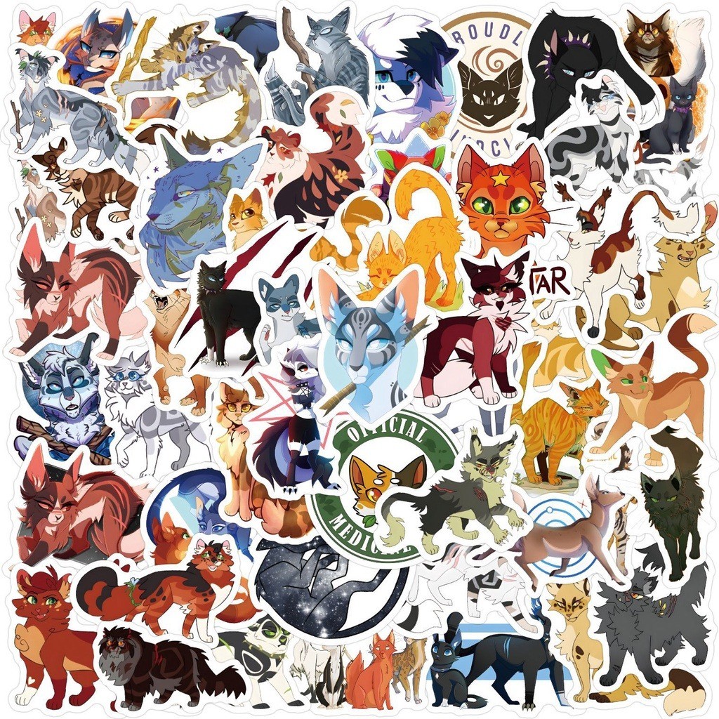 Y&P| Warriors Cats Stickers Set Cartoon Graffiti Waterproof Decals Pack ...
