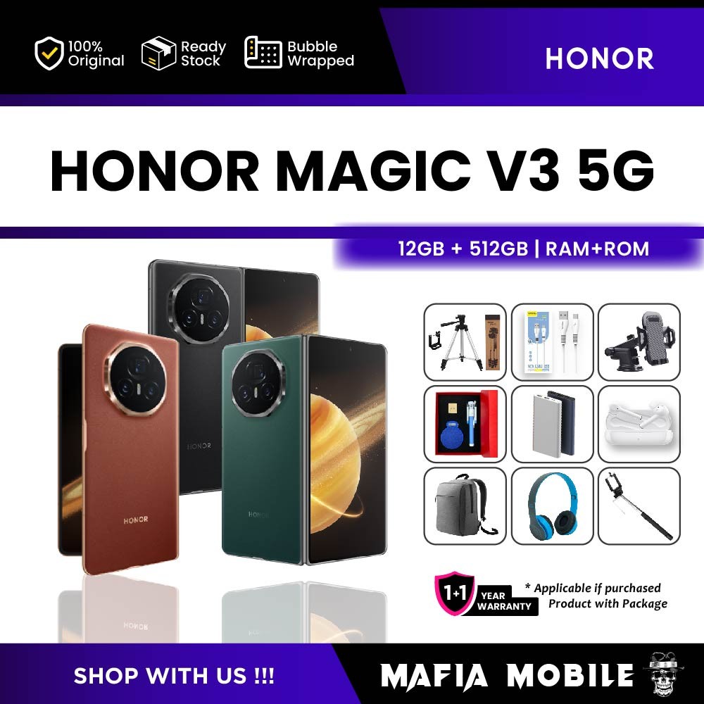 HONOR MAGIC V3 Smartphone Pieghevole - 12GB RAM + 512GB, Colore Black, Impermeabile IPX8, Display Antigraffio - 2