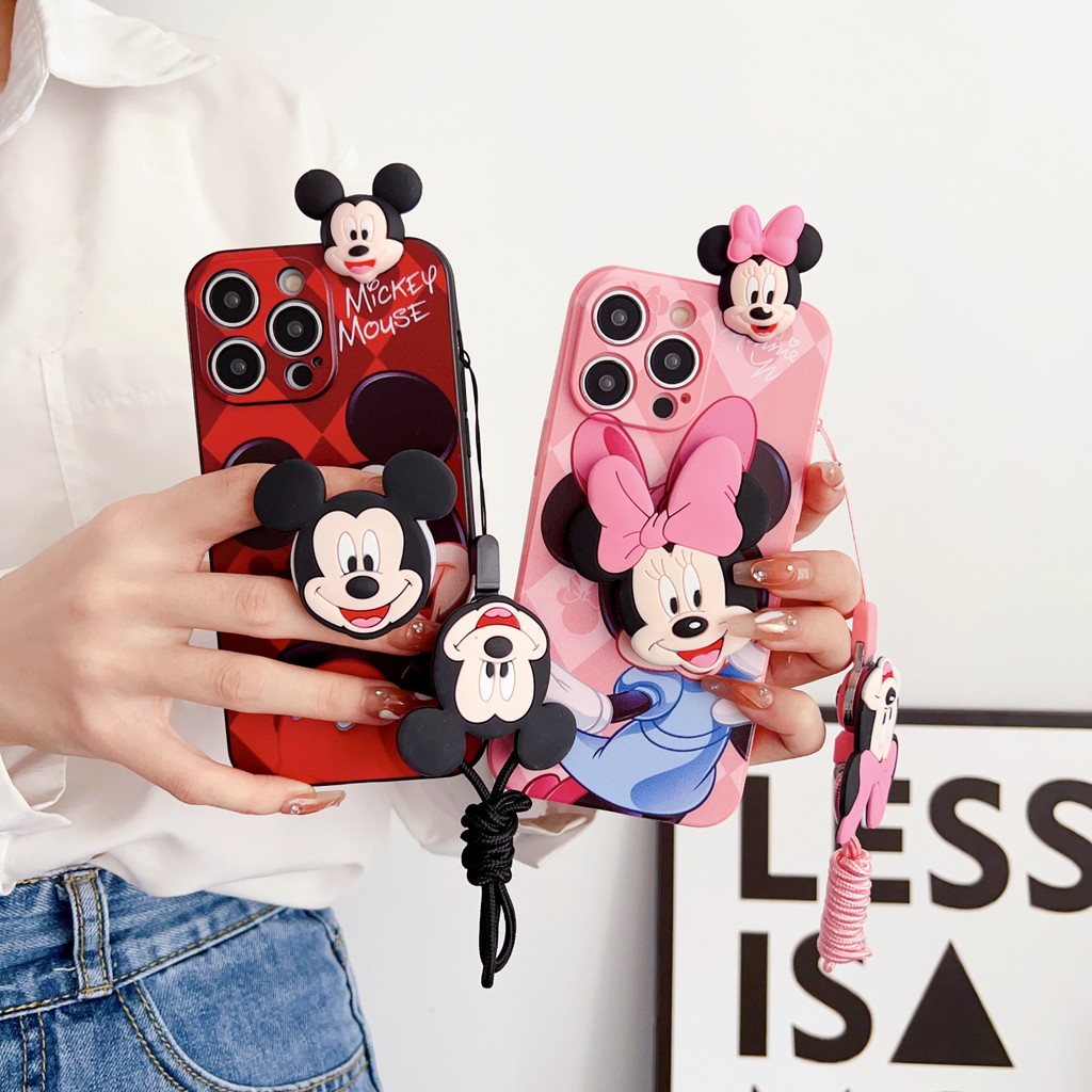 3D Cartoon Minnie Mickey Toy Phone Casing For Samsung Galaxy A6 A7
