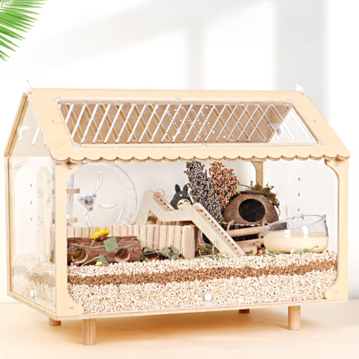 Image showcasing Acrylic Hamster Cage Golden Bear Special Cage Pet Transparent ...