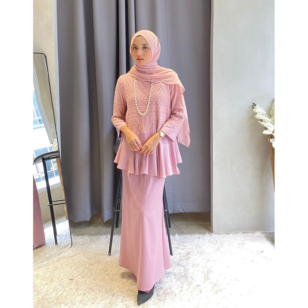 Dayang Co Baju Kurung Lace Muslimah Ironless KD100 Shopee Malaysia