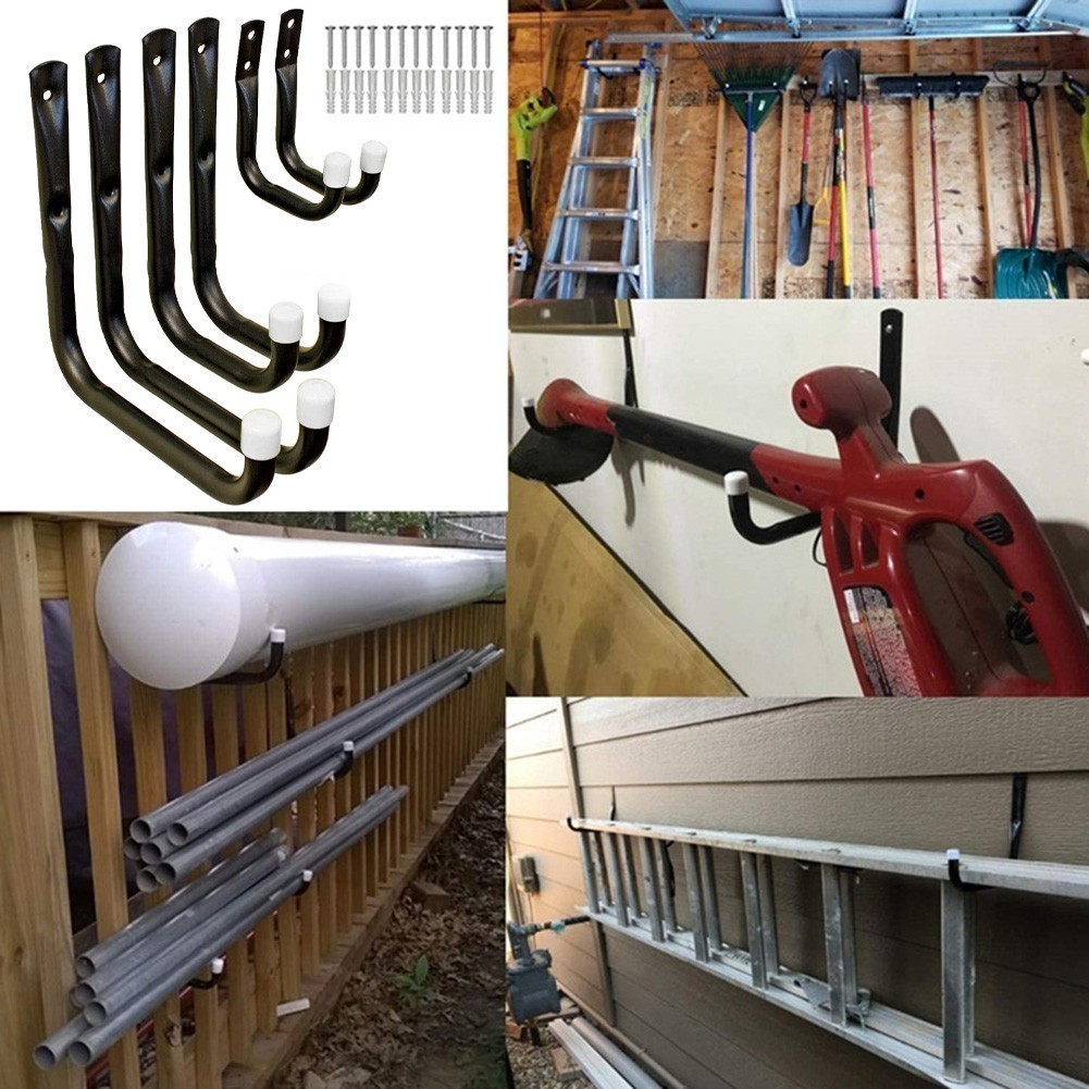 [weloves] Heavy Duty Storage Hooks Wall Mounted for Ladder Garage Bikes
