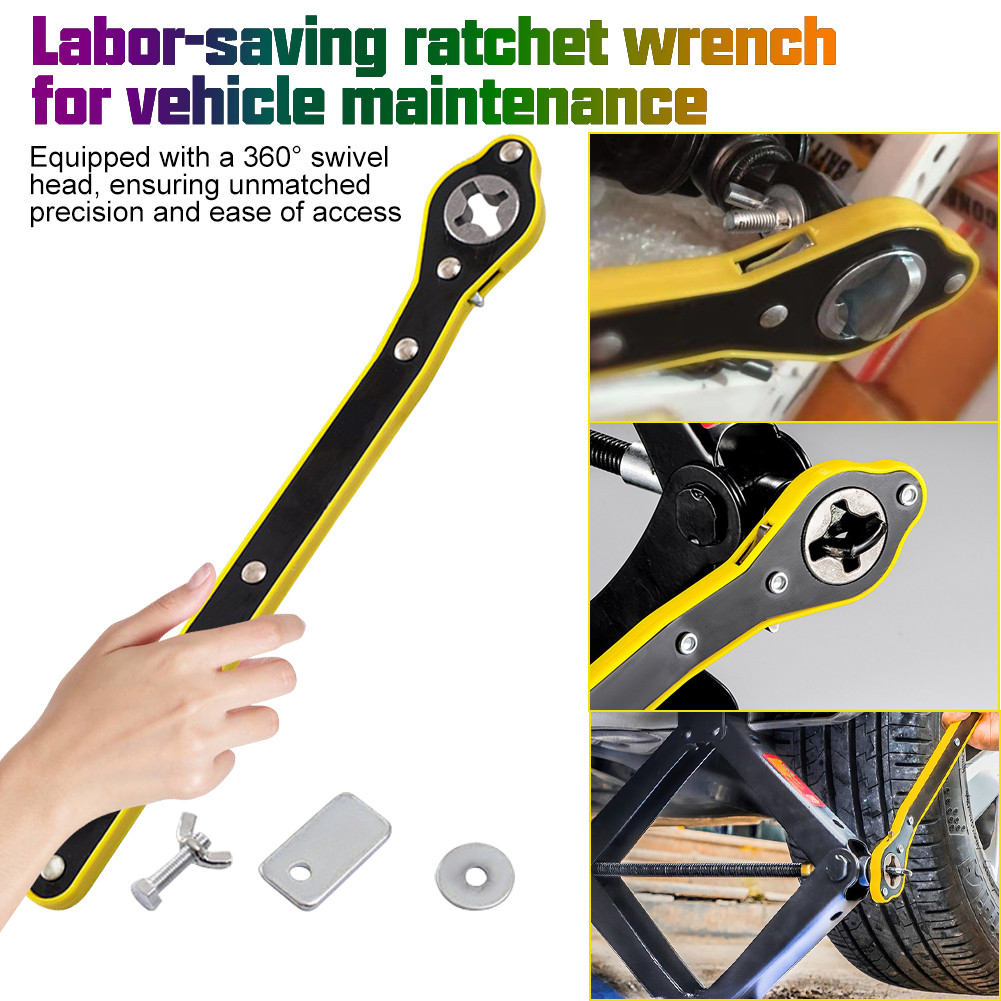 Car SUV Emergency Ratchet Wrench Ergonomic Tire Wheel Jack Labor Saving ...