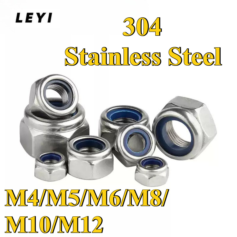 Hexagon Nylon Locknut/ Stainless Steel 304 Rubber Nut , Skru Lock For ...
