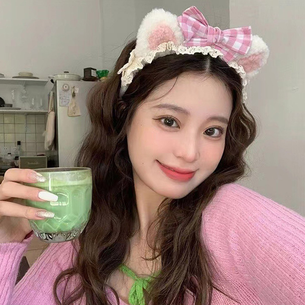 Socute Girl Headband Cute Anime Cartoon Fluffy Bear Rabbit Ear Cekak ...