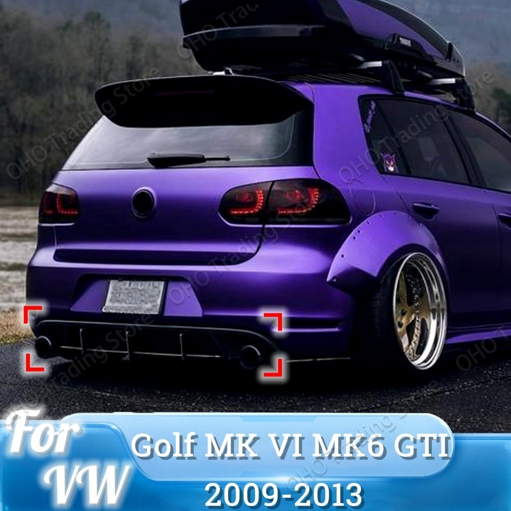 For VW GOLF MK6 GTI 2009-2013 3 Fins Car Rear Bumper Diffuser Rear Side ...