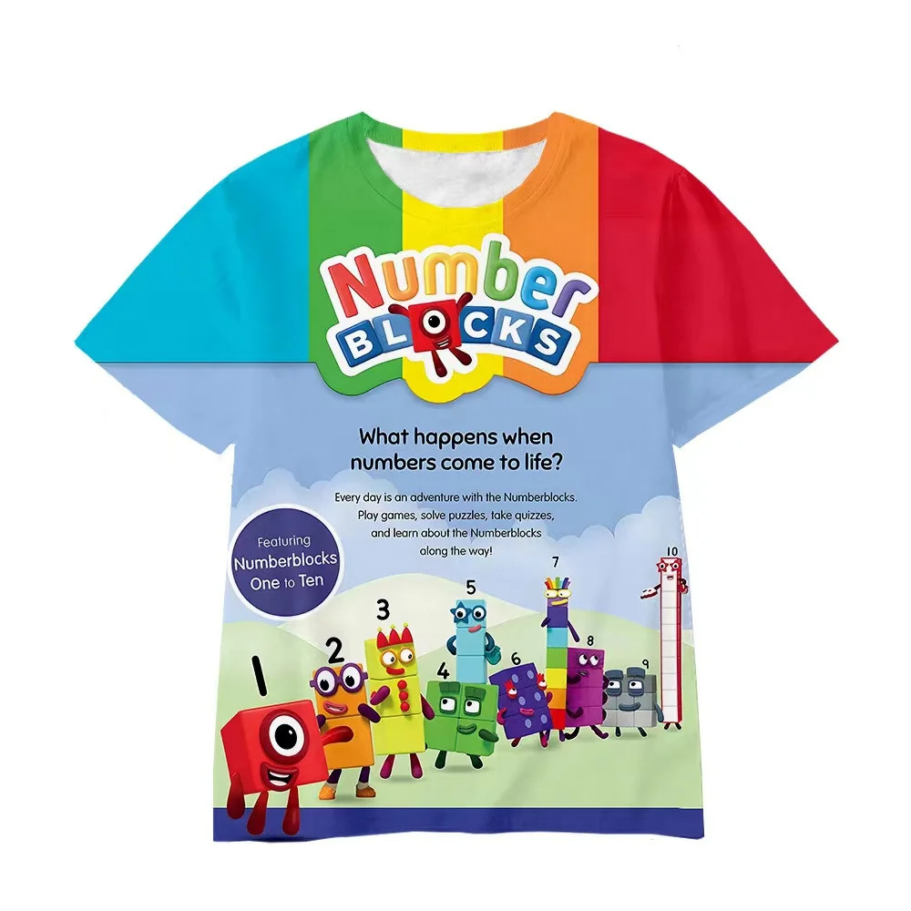 Boys And Girls Summer Happy Birthday 2 3 4 5 Cute T Shirt Numberblocks ...
