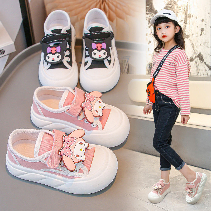 Fashion Cartoon Girls Canvas Sneakers Lovely Little Witch Kids Casual Sport Shoes Hook loop Soft Sole 3 18 Years Old Shopee Malaysia