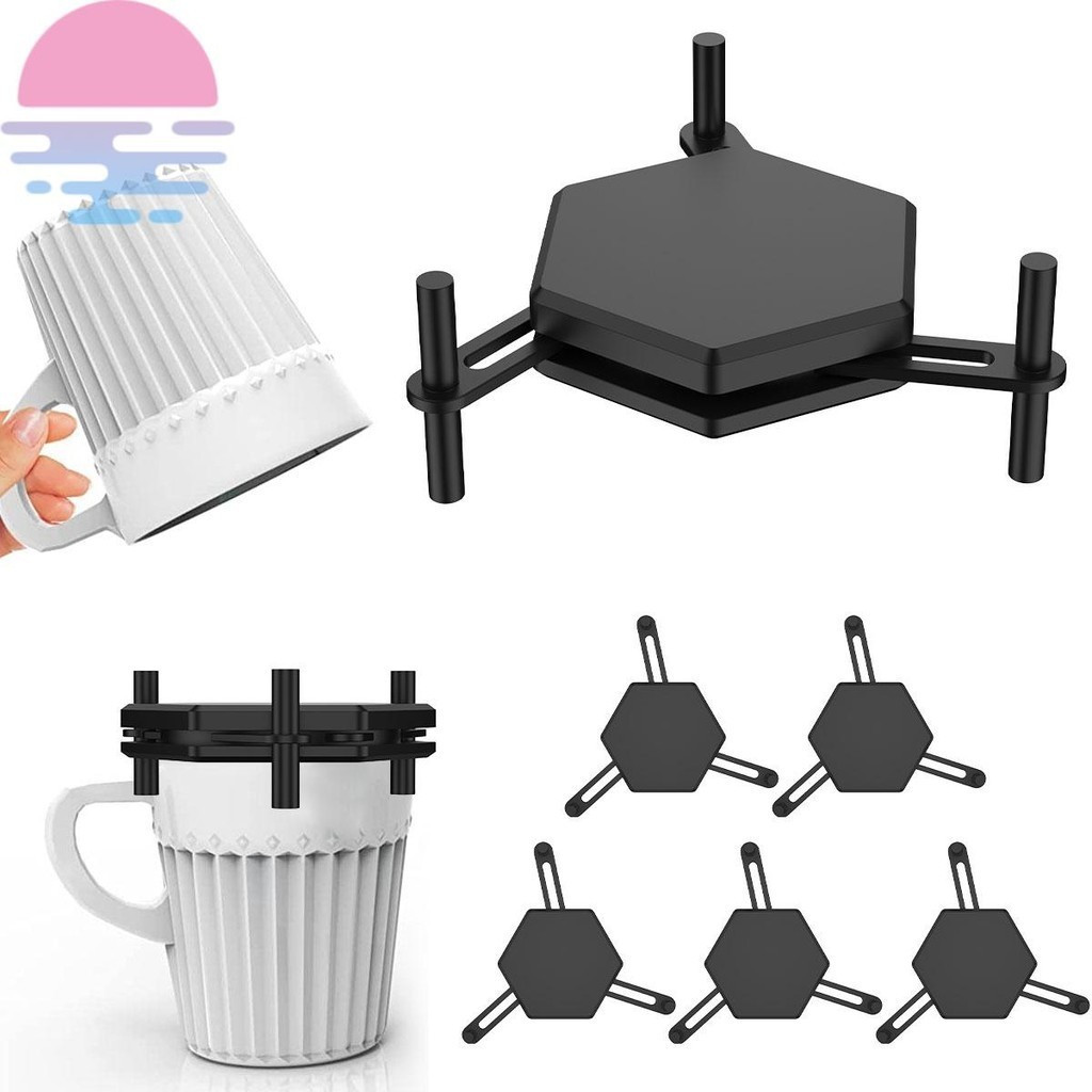 6Pcs Coffee Mug Holder Adjustable Drinkware Stacker Organizer Stackable ...