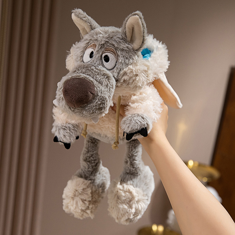 Kawaii Big Wolf Plush Doll Fun Grey Wolf Transform Cute Sheep