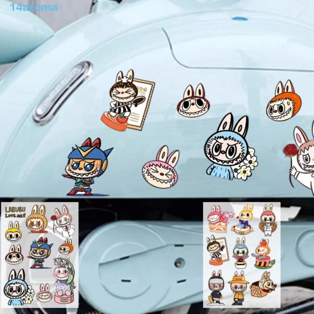 AROMA Labubu Stickers Set, PVC Sunscreen Labubu Waterproof Car Stickers ...