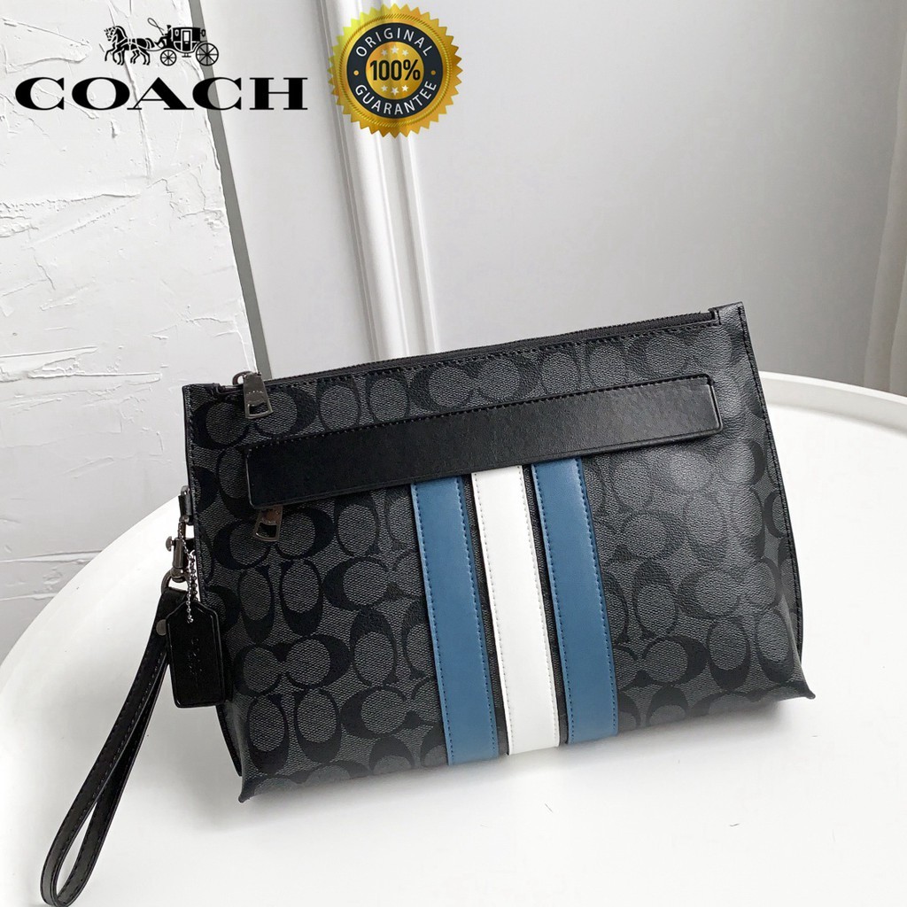 100 Original Coach Clutch Men Fashion Striped Business Bag Large Capacity Classic C Pattern Original 100 38588 Authentic Jam Tangan Lelaki Men Watch Shopee Malaysia