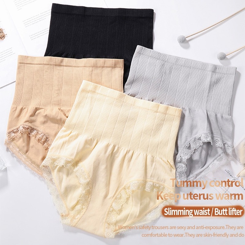 High waisted Slim Panties With A Seamless Belly Control Model Shopee 