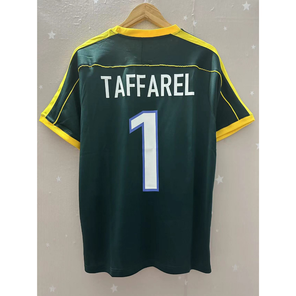 Maglia Brasile Taffarel 1998 &ndash; Nike Gialla Casa Manica Corta &ndash; Taglie S M L XL XXL