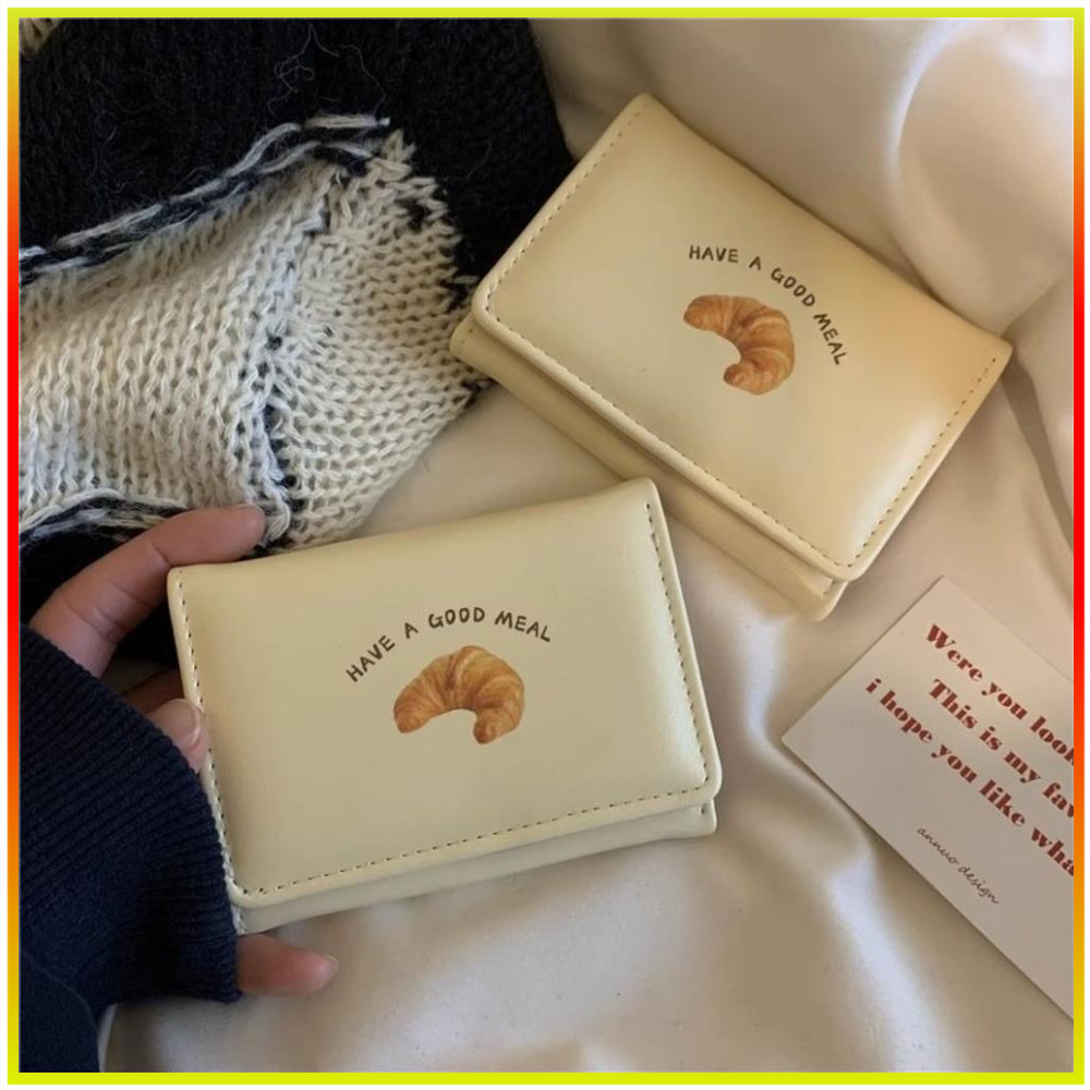 New Butter Toast Ins Cute Milk Yellow Short Wallet Korean Version ...