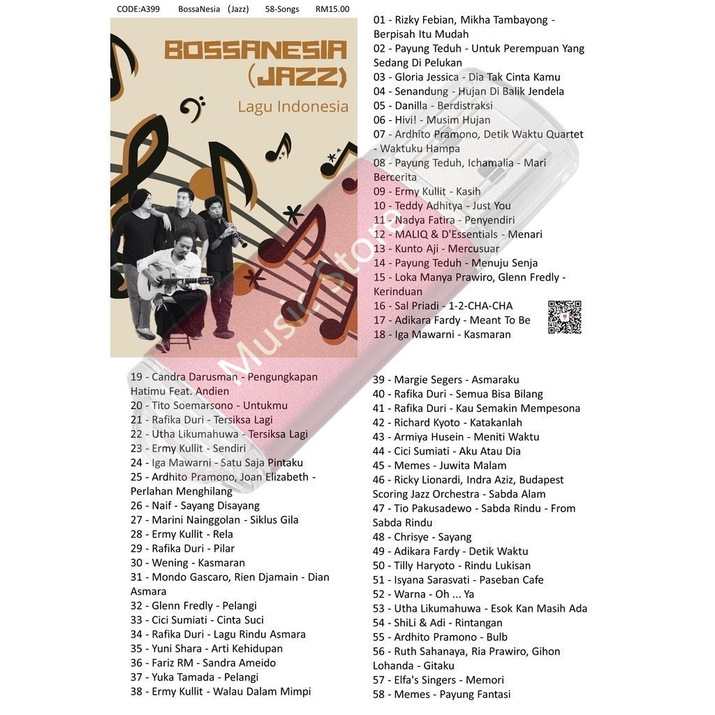 Pendrive Usb Mp3 Song Lagu BossaNesia Indonesia（Jazz) a399 D1 Shopee