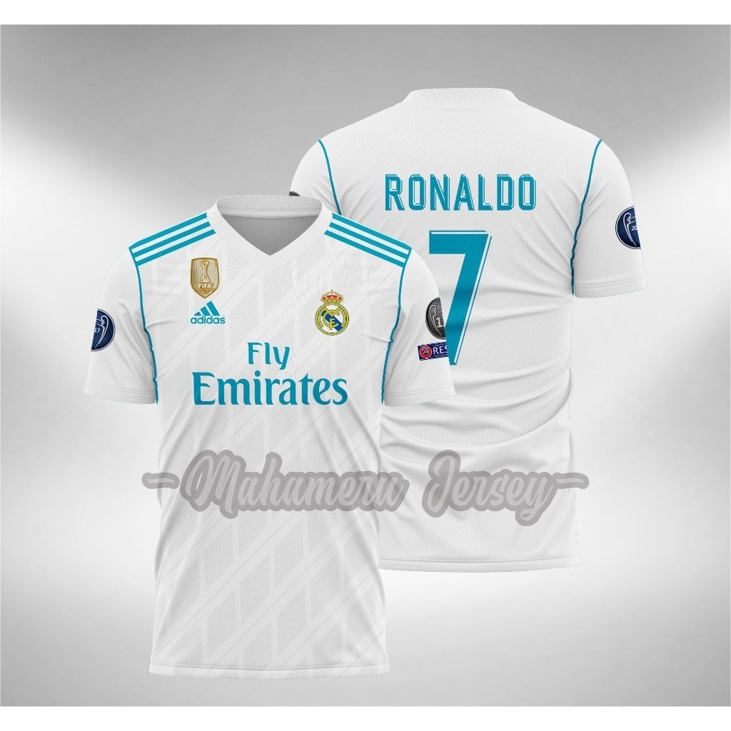 Real Madrid Home Ronaldo Jersey 2017 2018 Full Printing | Shopee Malaysia