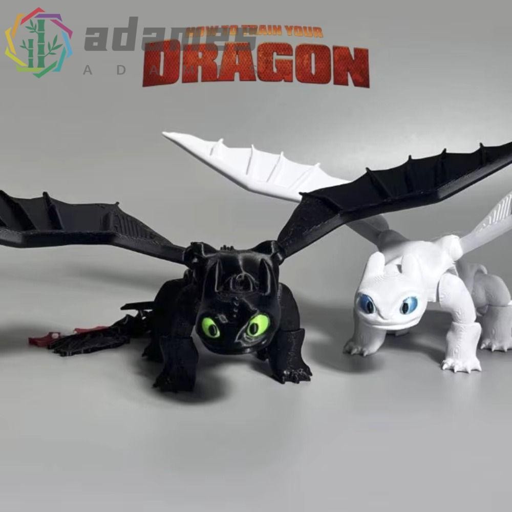 ADAMES 3D Toothless Dragon Figure, Cartoon Lovely Night Fury Dragon ...
