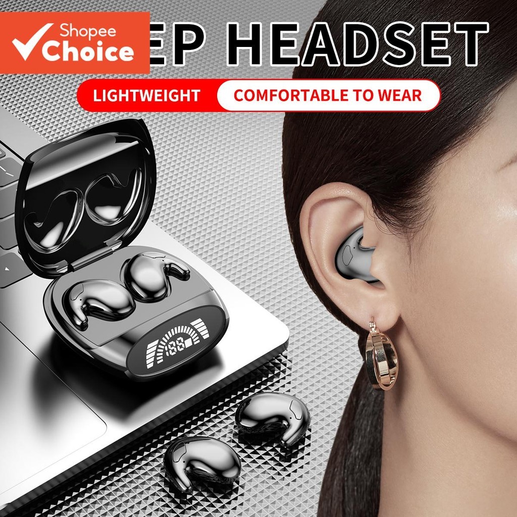 Wireless Sleep Invisible Earphone Bluetooth 5.3 TWS Stereo Noise ...