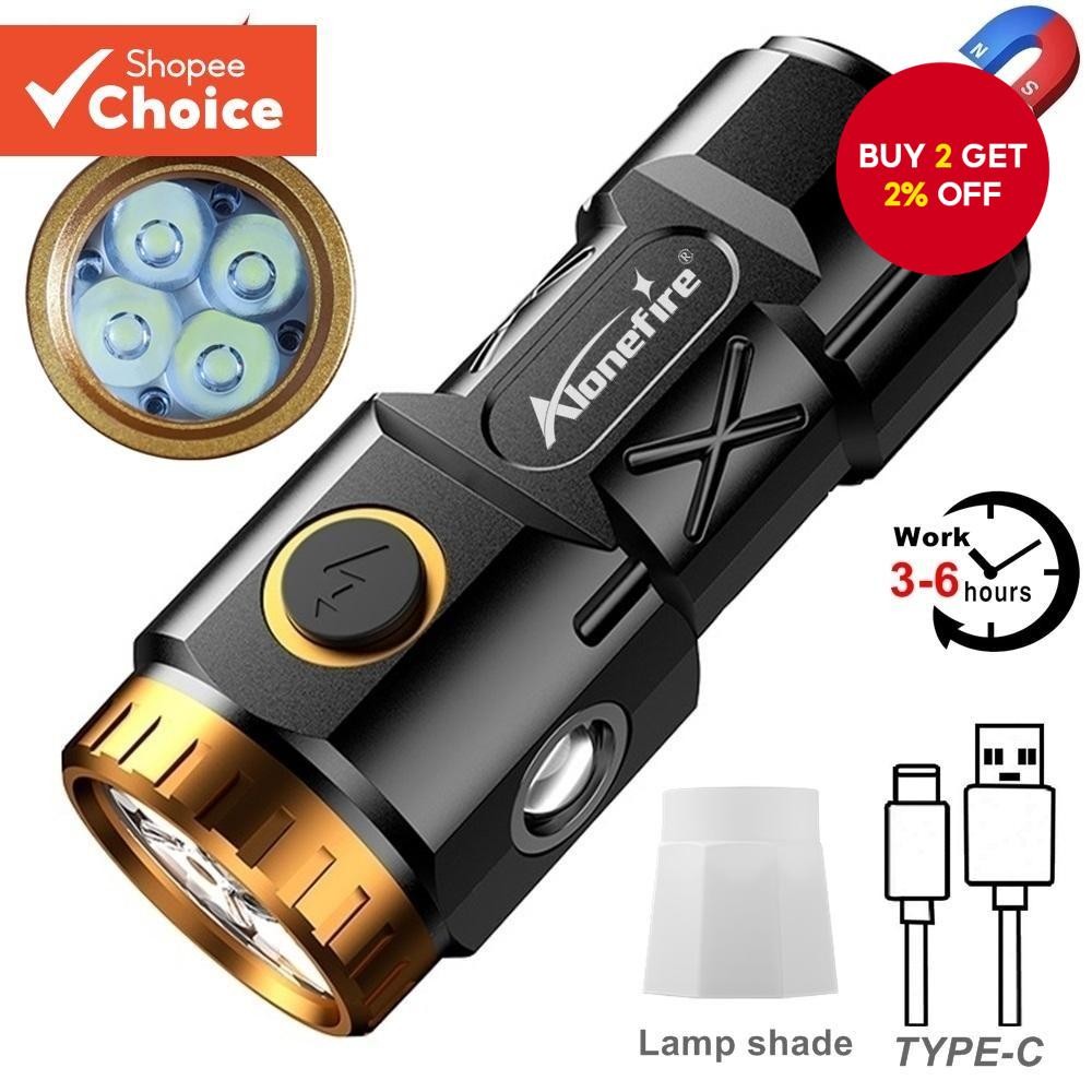 Alonefire X84 Mini Super Bright Flashlight 4x P35 LED With Pen Lamp ...