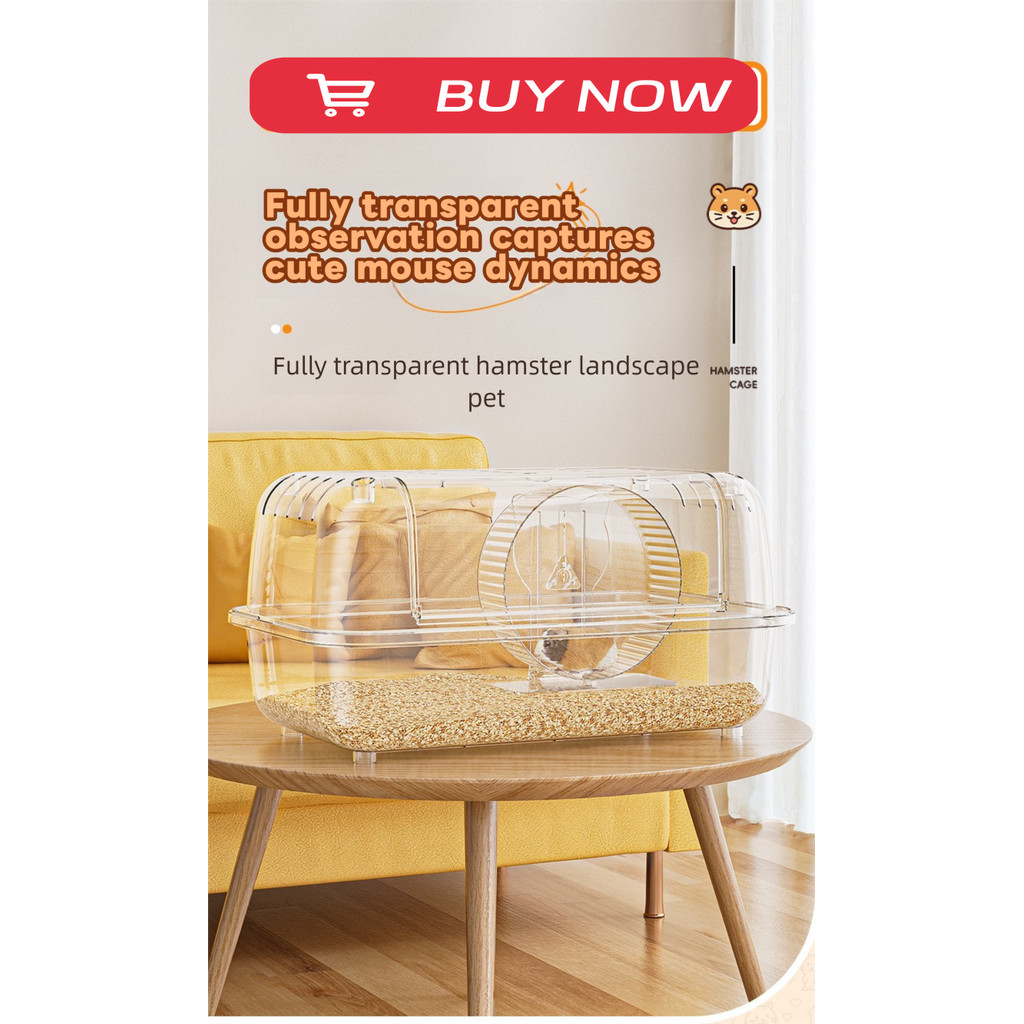 Transparent Hamster Cage Luxury Villa Golden Hamster Cage Extra Large ... - Hamster Luxury Cage Hideaways