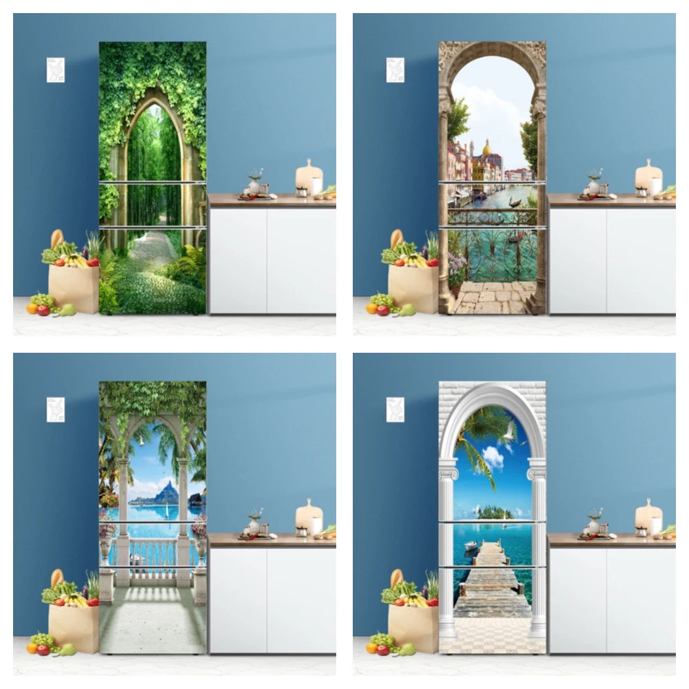 Custom Refrigerator sticker Photo Wallpaper Vinyls Self-adhesive Fridge ...