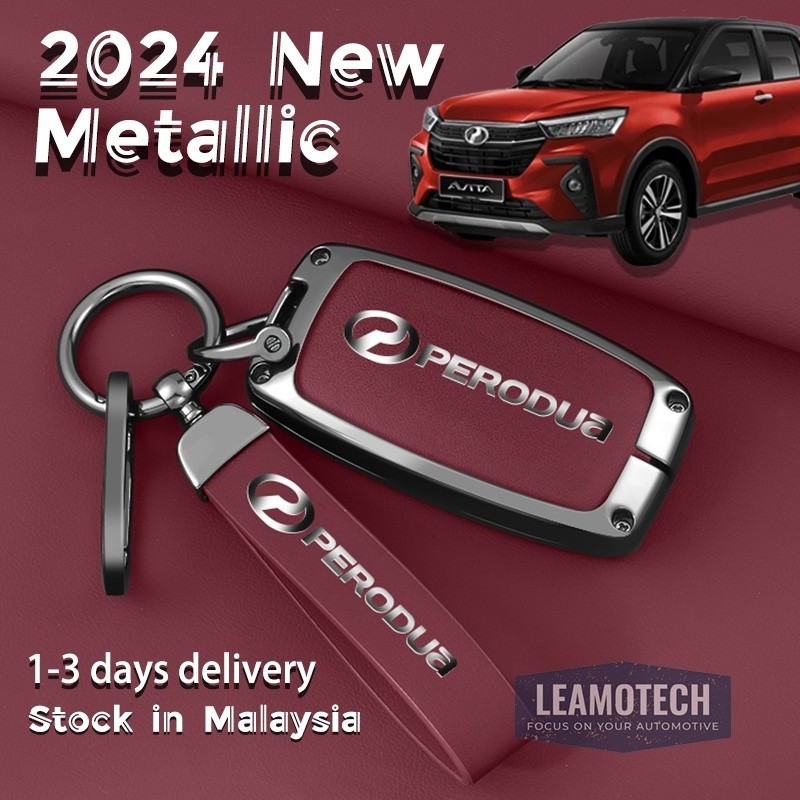 Car Key Case Leather Material For Perodua Axia 2023 2024ativa Alza Myvi ...