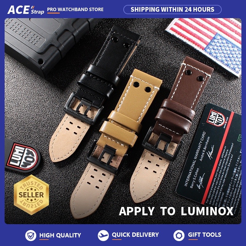 Apply To Luminox Watch Leather Strap 26mm For 1920 1925 1927 Series Shopee Malaysia